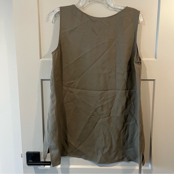 NWT Lafayette 148 Large Bay Leaf Green Ruthie 100% Sleeveless Silk Blouse - Picture 5 of 5